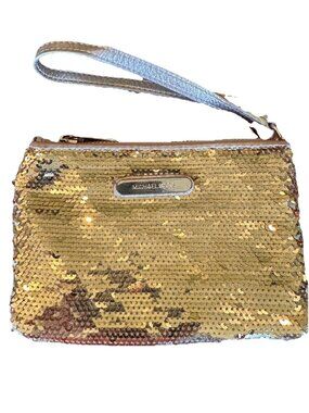 Michael Kors Gold Sequined Wristlet/Purse Designer